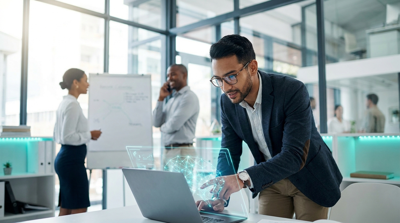 Artificial intelligence agents working inside business software