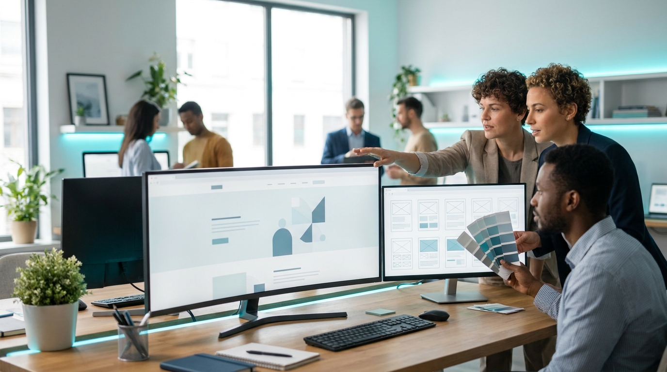 Website design and development workspace