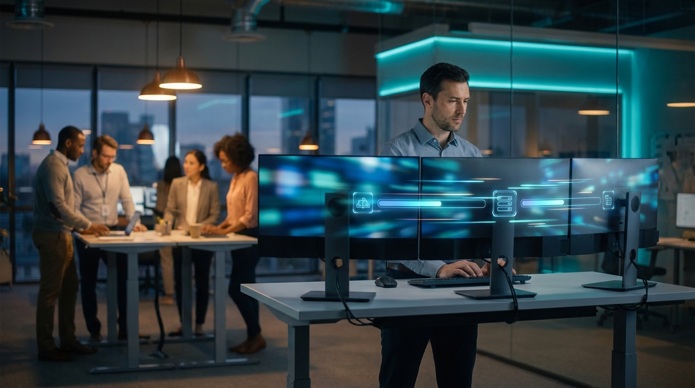 Data migration and system integration on multiple monitors